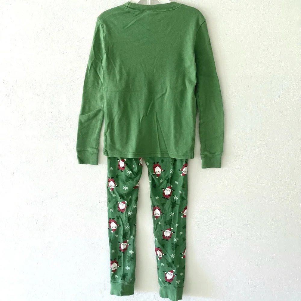 Gymboree Green Ho Ho Ho Santa Pajamas Size 8
